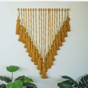 HILOS Y MADERA 1 - TRIANGULO  (100 x 150 cm)