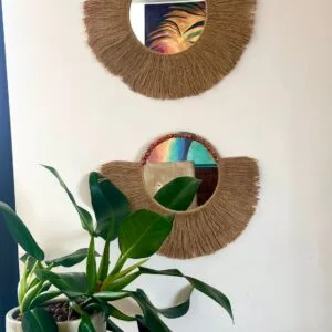 REFLEJOS EN ARMONIA (Manualidades - Espejos e Hilos de Cáñamo) (60 cm de Diámetro)
